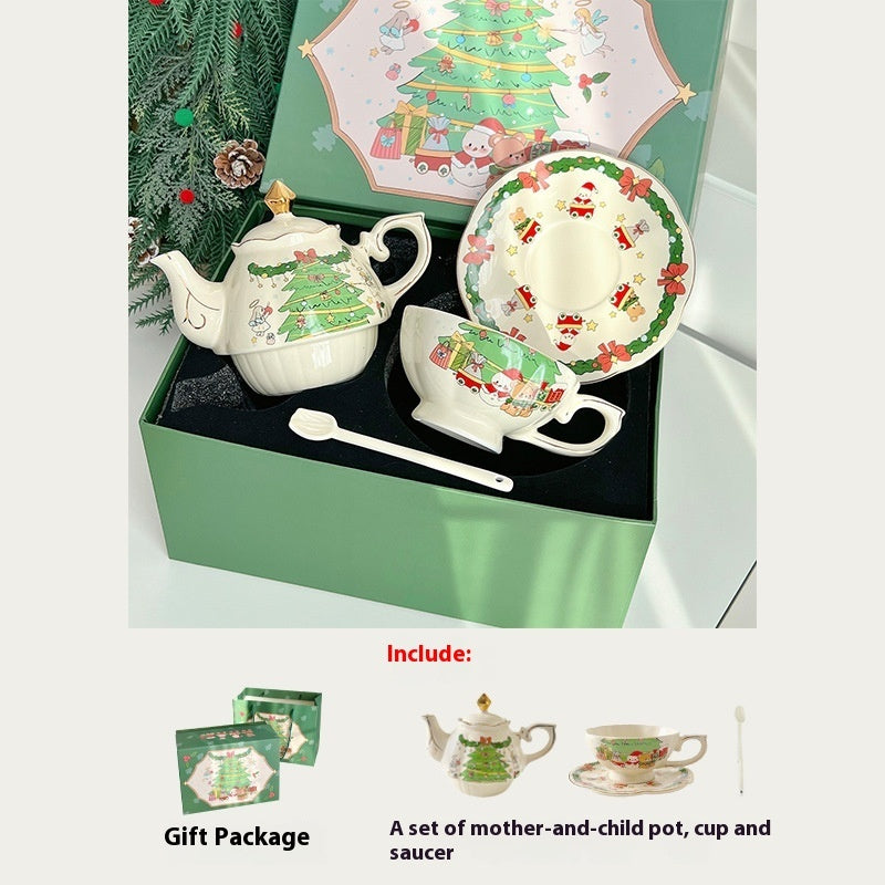 Christmas Limit Ceramic Pot Coffee Set Suit
