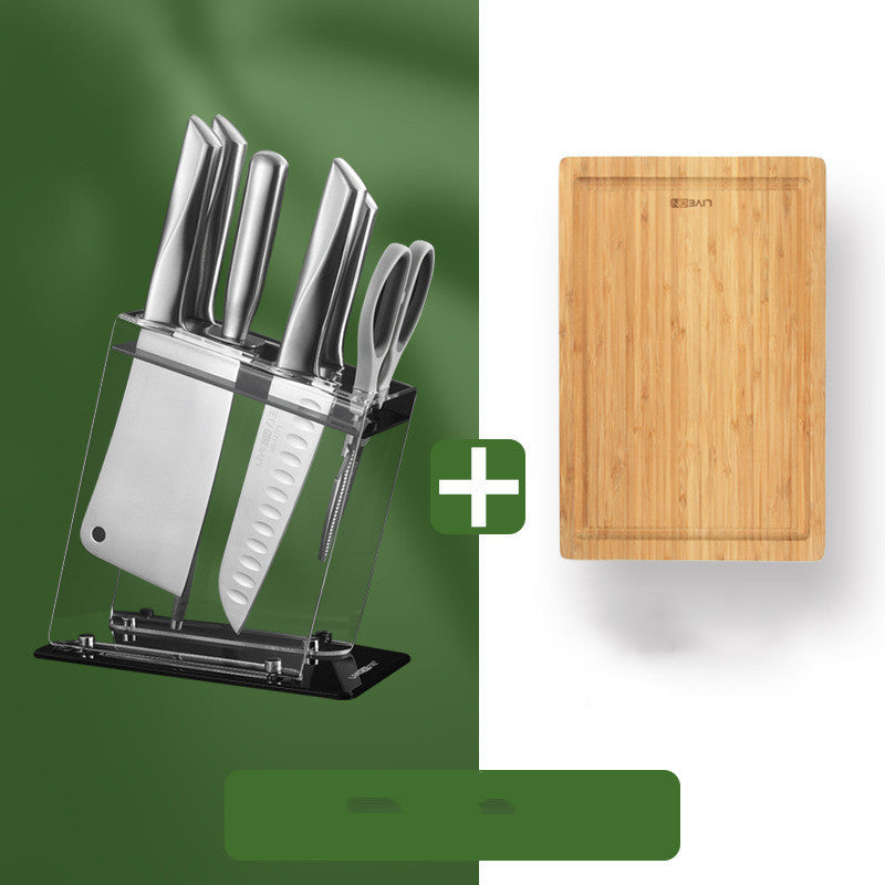Household kitchen knife and cutting board combo set