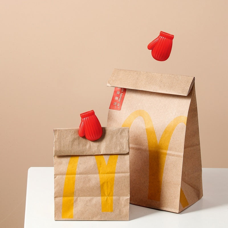 Mini Glove Shape Food Tongs Kitchen Plastic Sealing Tongs Snack Sealing Tongs Set