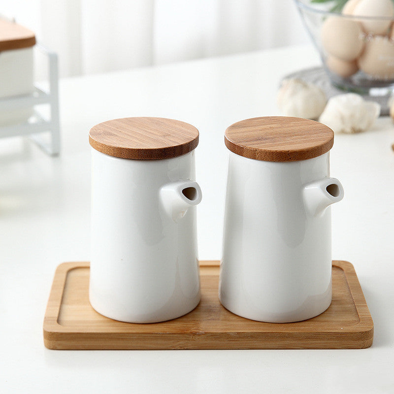 Kitchen Creative Health Pottery Japanese Style Seasoning Bottle Set
