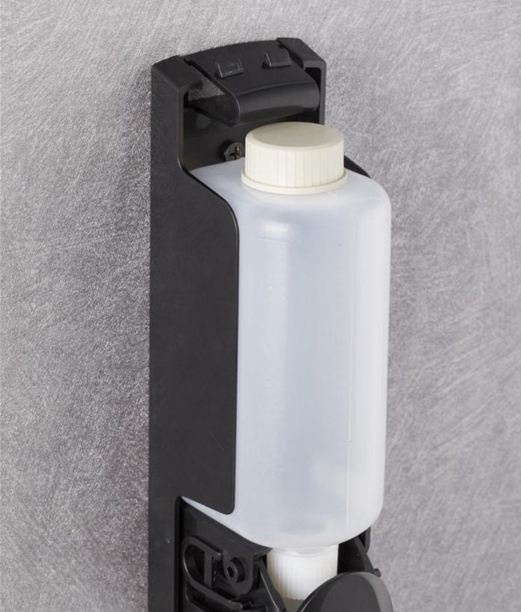 Plastic Wall Mount Soap Dispenser  Black Bathroom Shower Shampoo Liquid Dispenser Set Hotel Mall Kitchen Soap Bottle 350ml