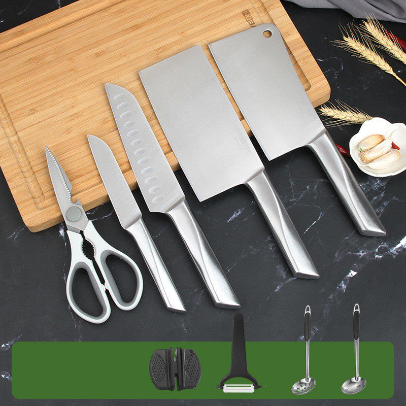 Household kitchen knife and cutting board combo set