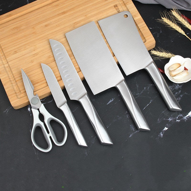 Household kitchen knife and cutting board combo set