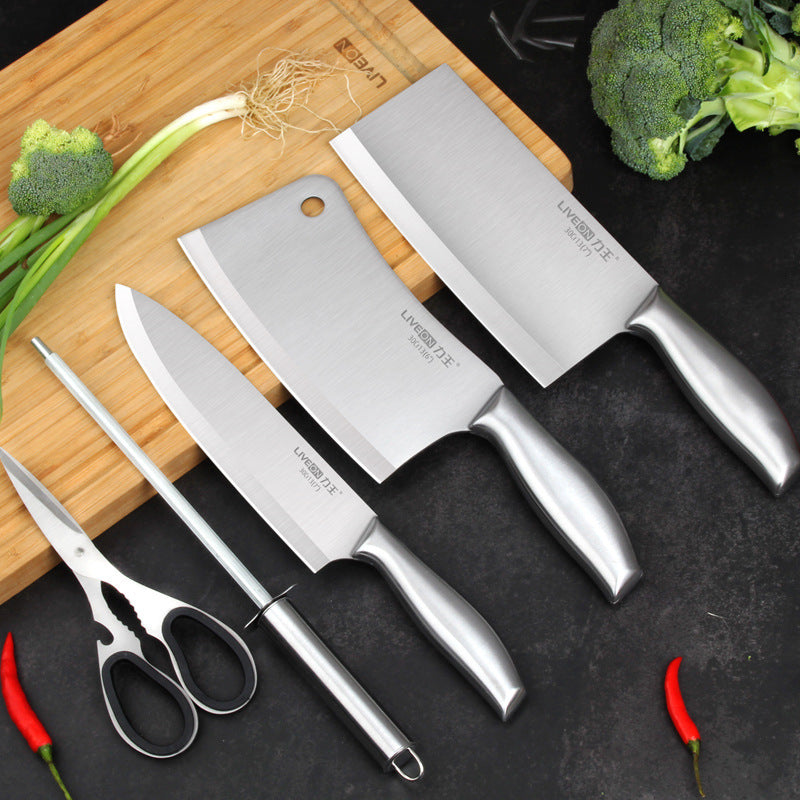 Household kitchen knife and cutting board combo set