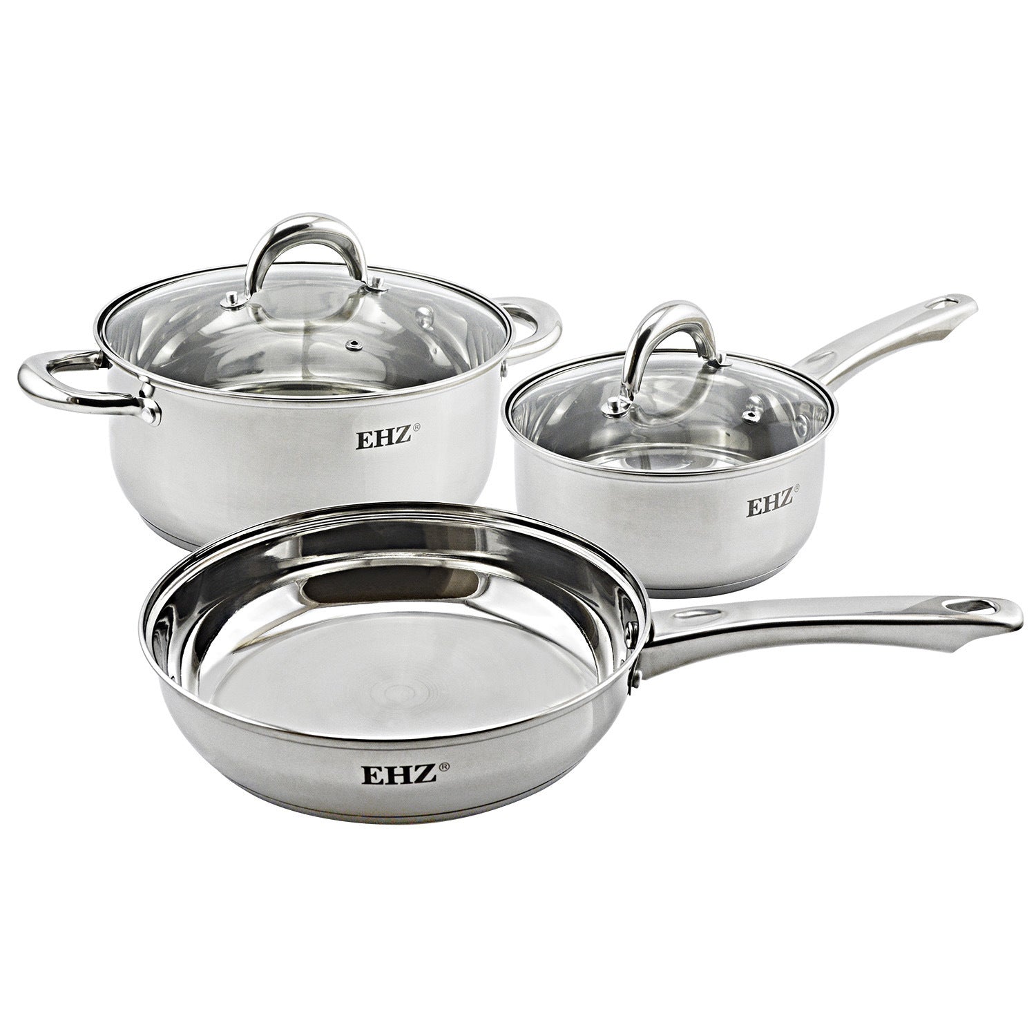 Pot Combination Stainless Steel Non-Stick Pan Full Set With Lid