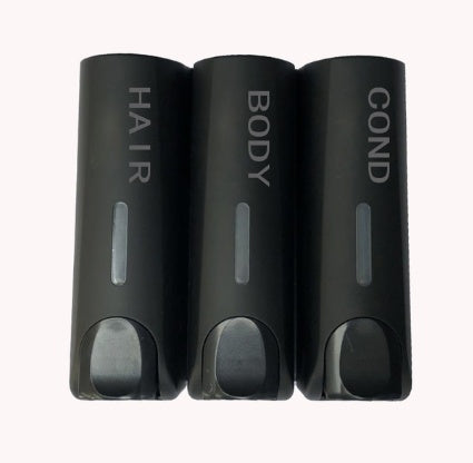 Plastic Wall Mount Soap Dispenser  Black Bathroom Shower Shampoo Liquid Dispenser Set Hotel Mall Kitchen Soap Bottle 350ml