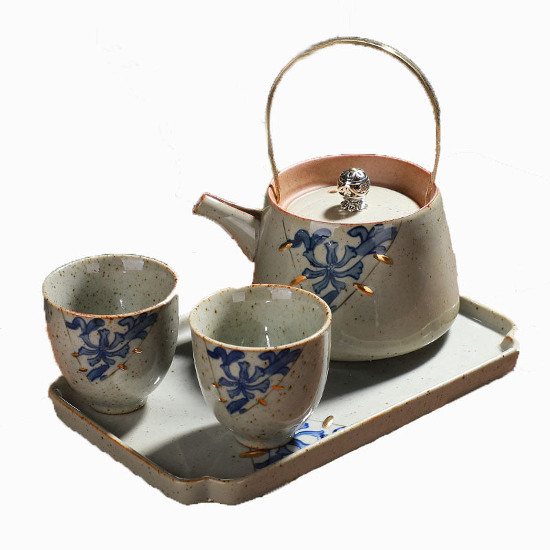 Tea Set Japanese Style Stoneware Tea Cup And Pot Small Set