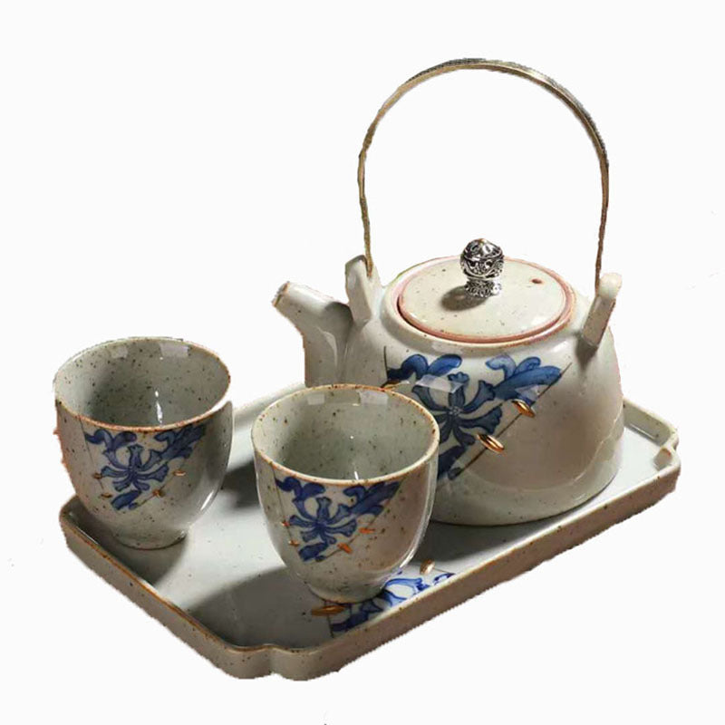 Tea Set Japanese Style Stoneware Tea Cup And Pot Small Set