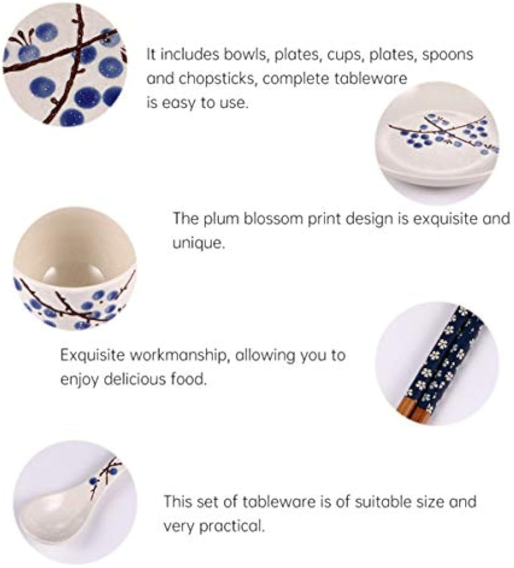 Tableware Set, Japanese Ceramic Dinnerware Set For Home, Kitchen, Person, 6 Uds.