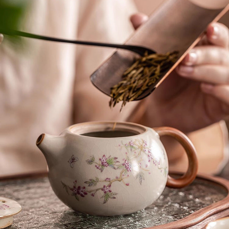 Ware Cute Flower Cat Pot Kung Fu Tea Set