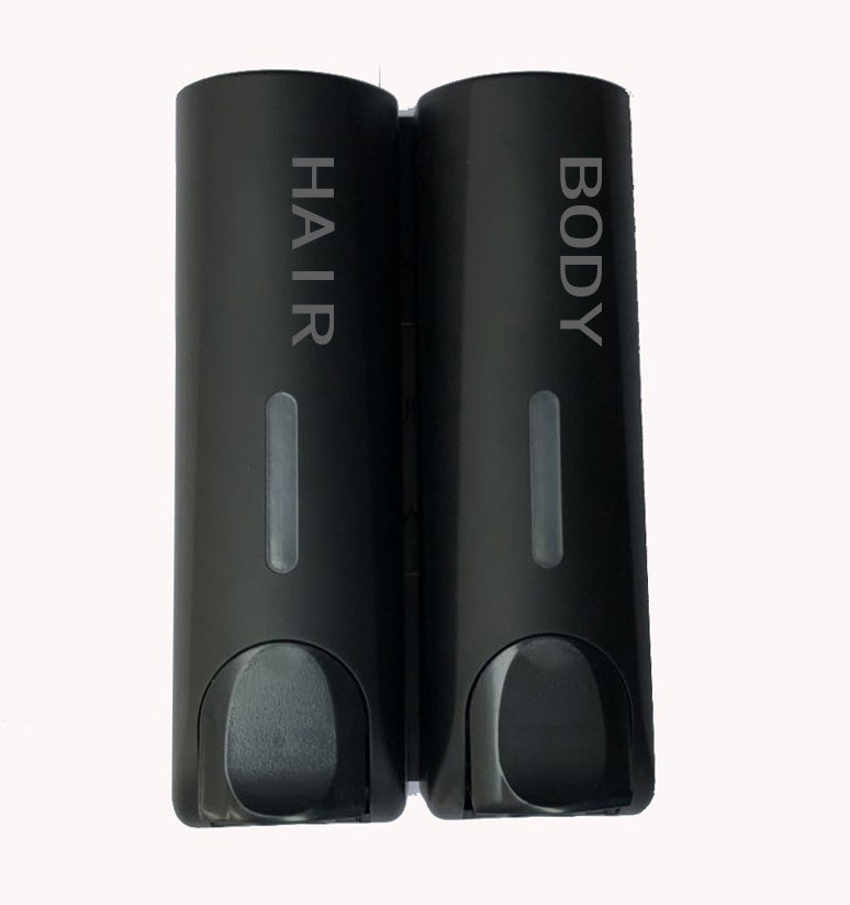 Plastic Wall Mount Soap Dispenser  Black Bathroom Shower Shampoo Liquid Dispenser Set Hotel Mall Kitchen Soap Bottle 350ml