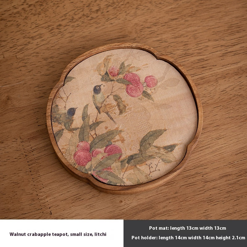 Walnut Begonia Pot Tray Set Tea Set Storage Tray