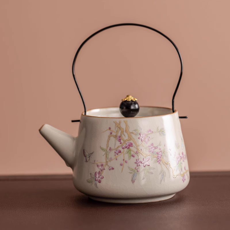 Ware Cute Flower Cat Pot Kung Fu Tea Set