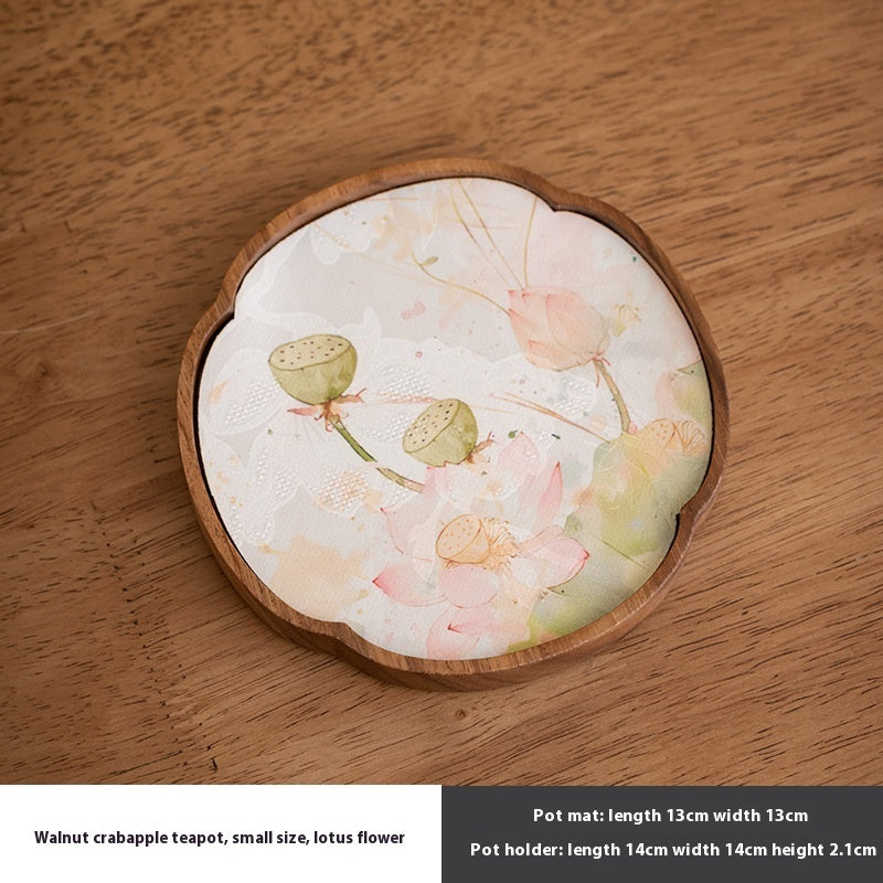 Walnut Begonia Pot Tray Set Tea Set Storage Tray