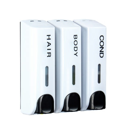 Plastic Wall Mount Soap Dispenser  Black Bathroom Shower Shampoo Liquid Dispenser Set Hotel Mall Kitchen Soap Bottle 350ml