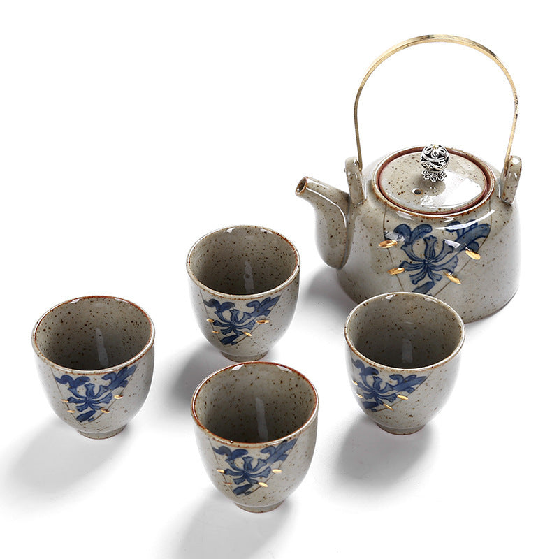 Tea Set Japanese Style Stoneware Tea Cup And Pot Small Set