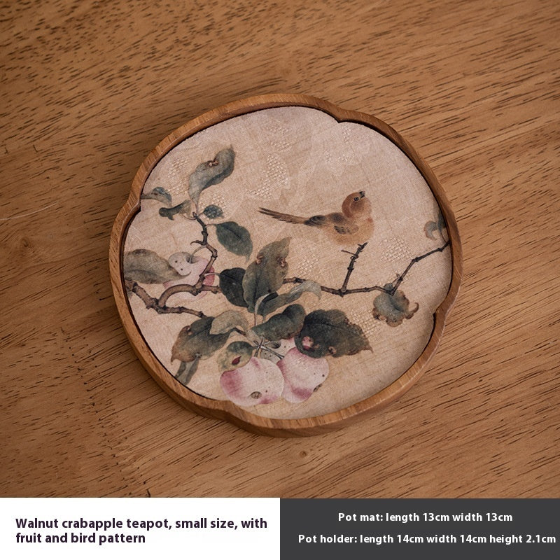 Walnut Begonia Pot Tray Set Tea Set Storage Tray