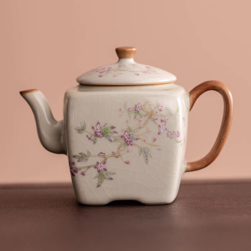 Ware Cute Flower Cat Pot Kung Fu Tea Set