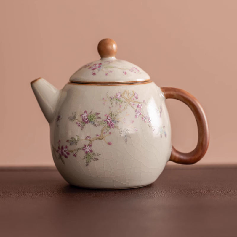 Ware Cute Flower Cat Pot Kung Fu Tea Set