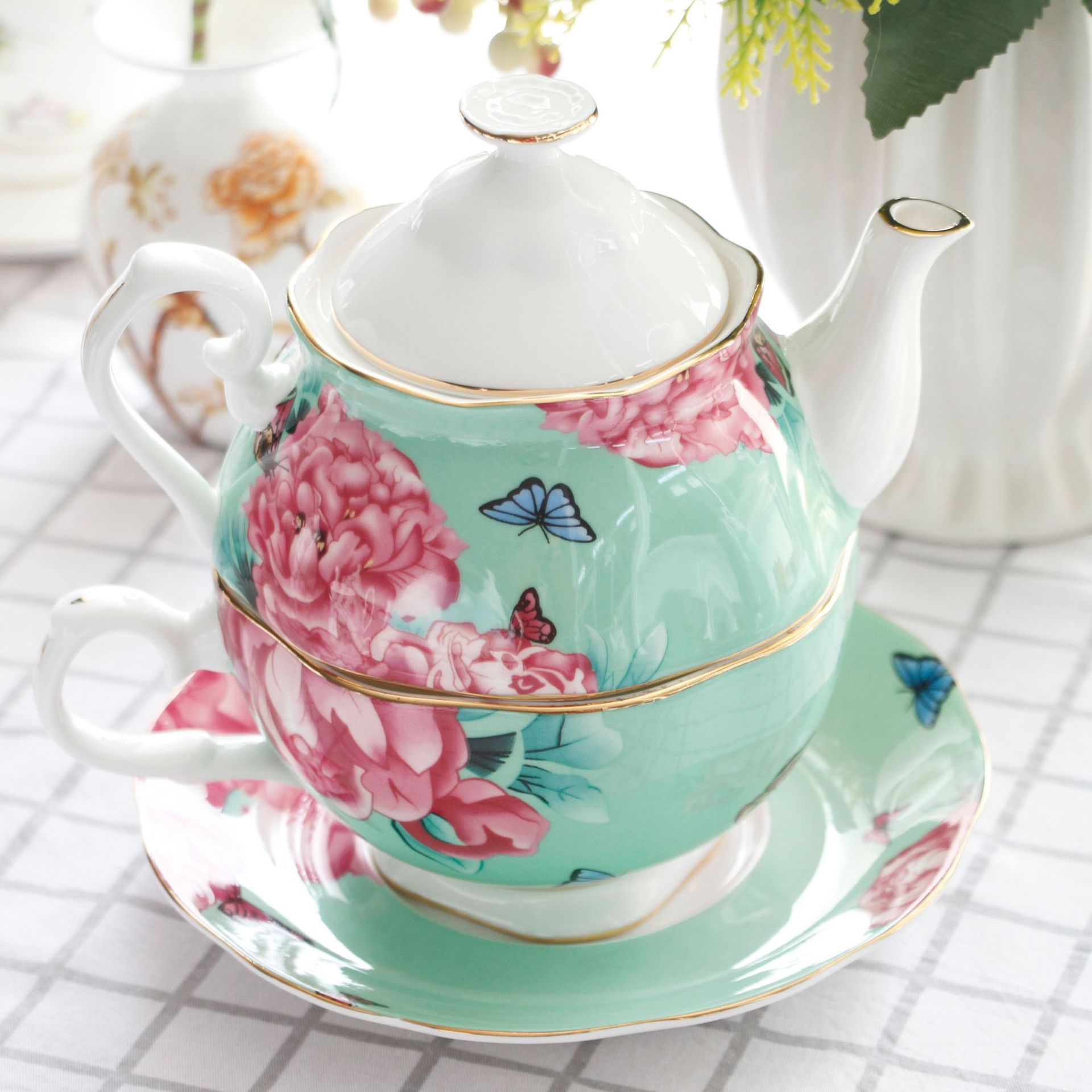 European-style Bone China Tea Set Mother And Son Pot Office