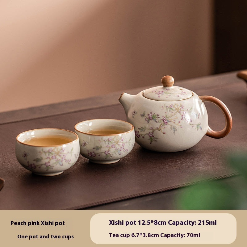 Ware Cute Flower Cat Pot Kung Fu Tea Set