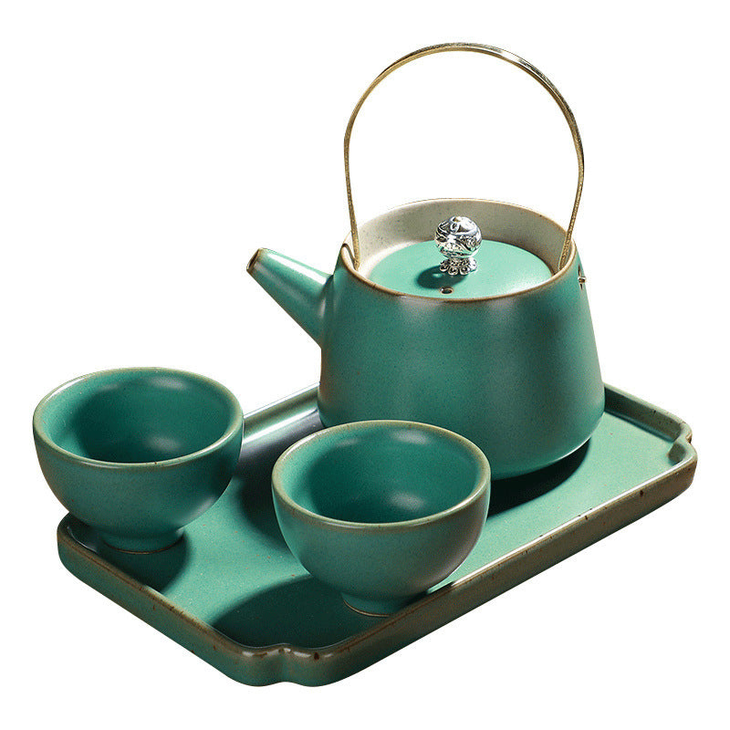 Tea Set Japanese Style Stoneware Tea Cup And Pot Small Set