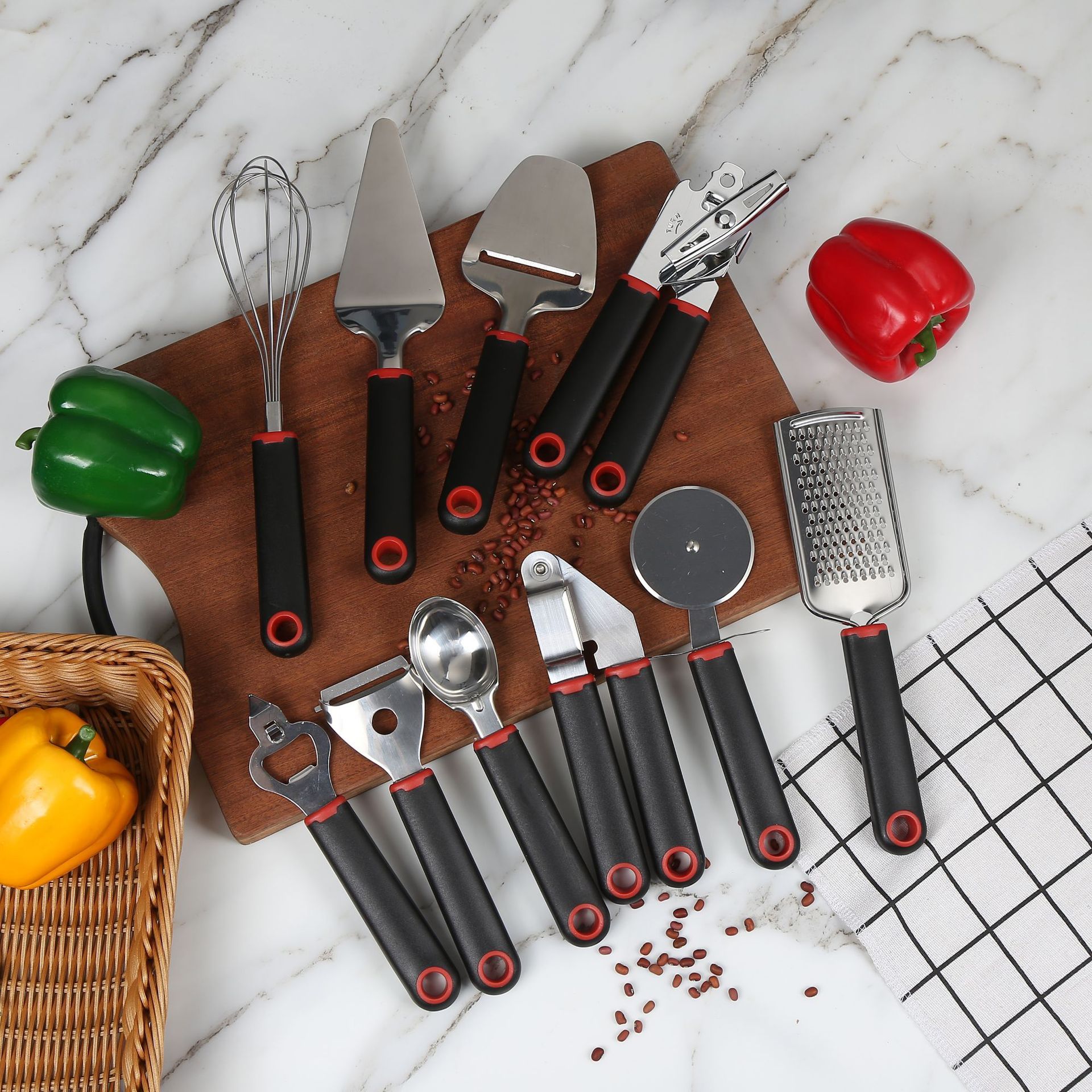 Kitchen Tool Set Can Opener Garlic Press Egg Beater