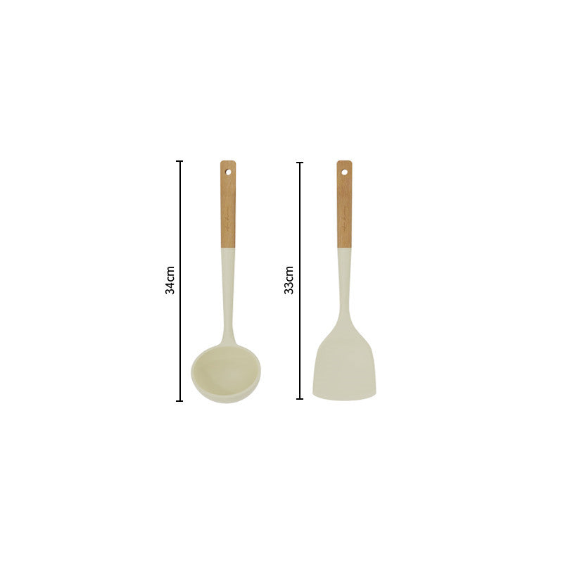 Household High Temperature Resistant Silicone Spatula Spoon Colander Kitchen Utensils Set