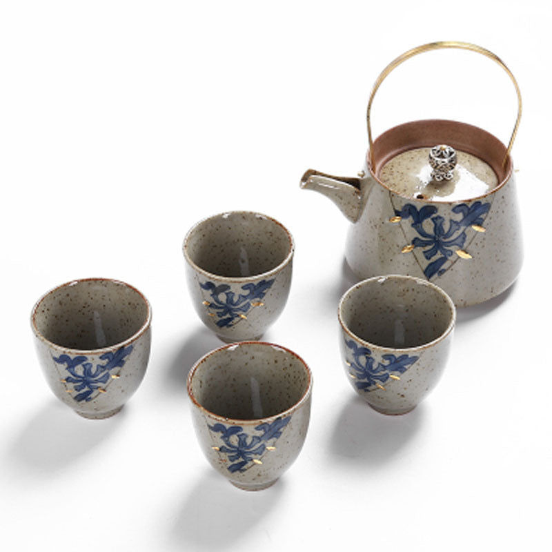 Tea Set Japanese Style Stoneware Tea Cup And Pot Small Set